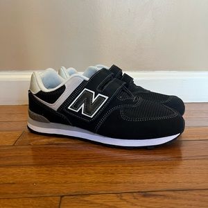 New Balance 574 Black White Women Size 4.5 (YV574GK)